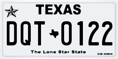 TX license plate DQT0122
