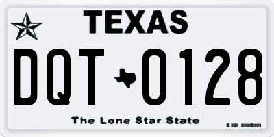 TX license plate DQT0128