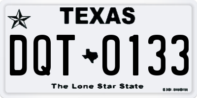 TX license plate DQT0133