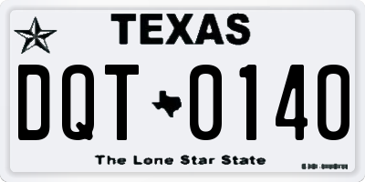 TX license plate DQT0140