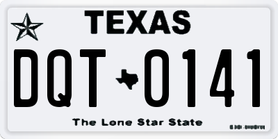 TX license plate DQT0141
