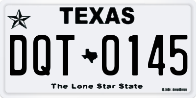TX license plate DQT0145