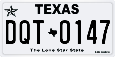 TX license plate DQT0147