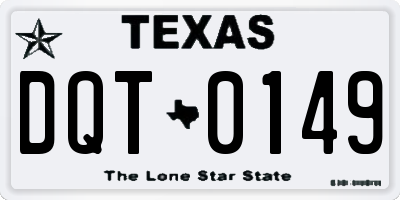 TX license plate DQT0149