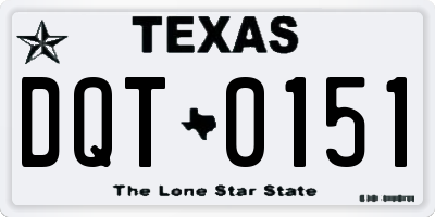 TX license plate DQT0151