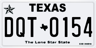 TX license plate DQT0154