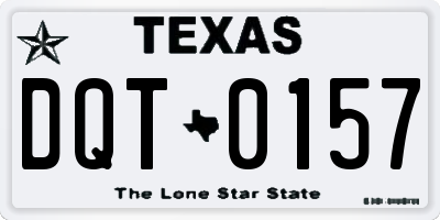 TX license plate DQT0157
