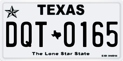 TX license plate DQT0165