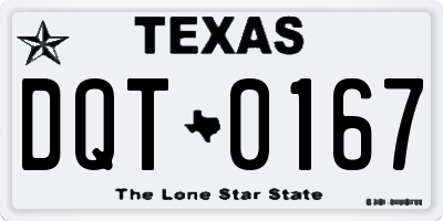 TX license plate DQT0167