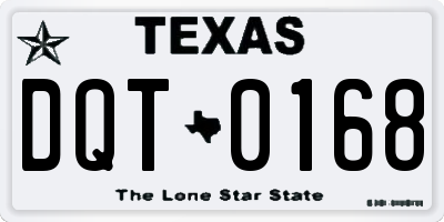TX license plate DQT0168