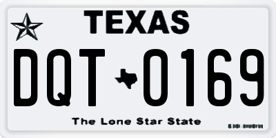 TX license plate DQT0169
