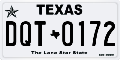 TX license plate DQT0172