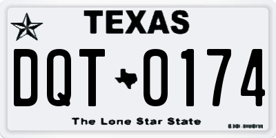 TX license plate DQT0174