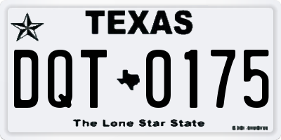 TX license plate DQT0175