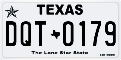 TX license plate DQT0179