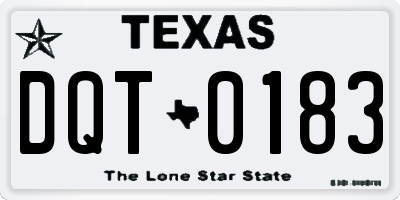 TX license plate DQT0183