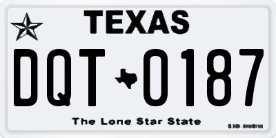 TX license plate DQT0187