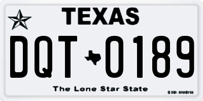 TX license plate DQT0189