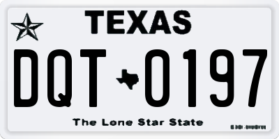 TX license plate DQT0197