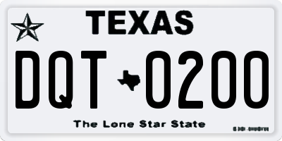 TX license plate DQT0200