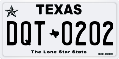 TX license plate DQT0202