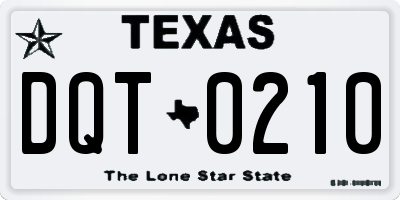 TX license plate DQT0210