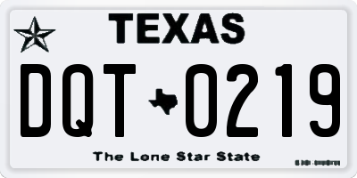 TX license plate DQT0219