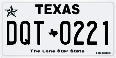 TX license plate DQT0221