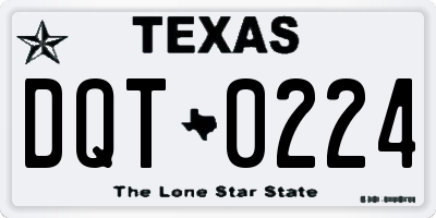 TX license plate DQT0224