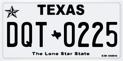 TX license plate DQT0225