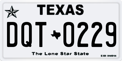 TX license plate DQT0229