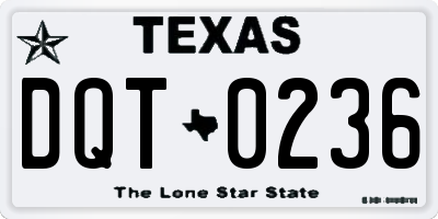 TX license plate DQT0236