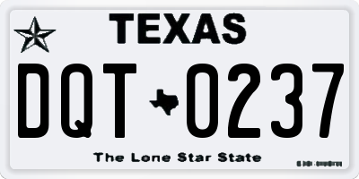 TX license plate DQT0237