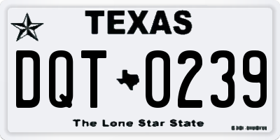 TX license plate DQT0239