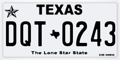 TX license plate DQT0243