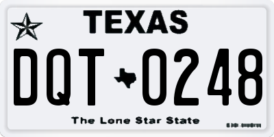 TX license plate DQT0248