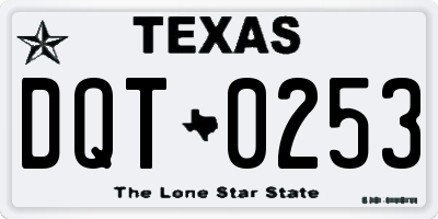 TX license plate DQT0253
