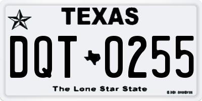 TX license plate DQT0255