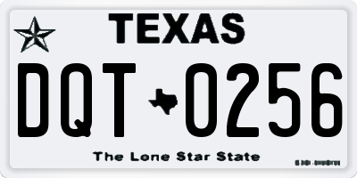 TX license plate DQT0256