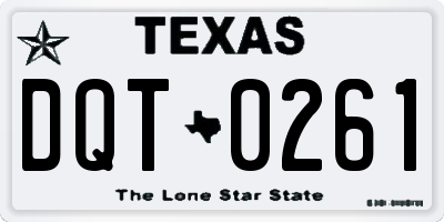 TX license plate DQT0261