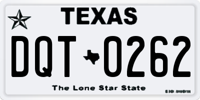 TX license plate DQT0262