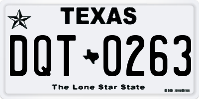 TX license plate DQT0263