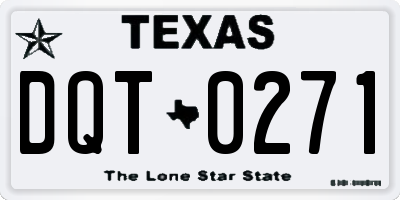 TX license plate DQT0271