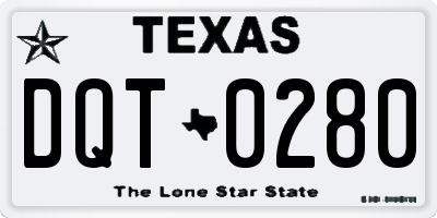 TX license plate DQT0280