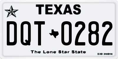 TX license plate DQT0282
