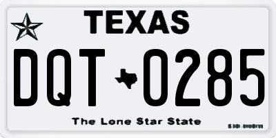 TX license plate DQT0285