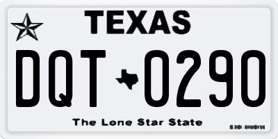 TX license plate DQT0290