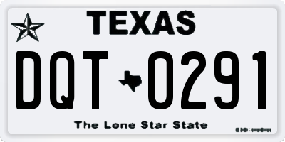 TX license plate DQT0291