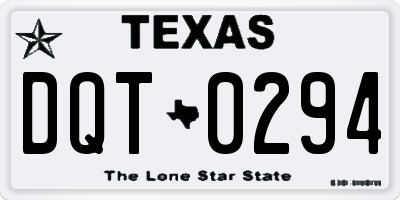 TX license plate DQT0294