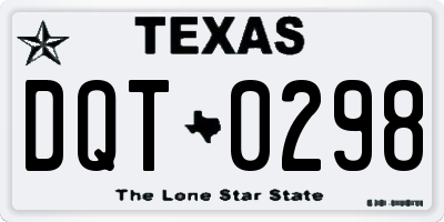 TX license plate DQT0298